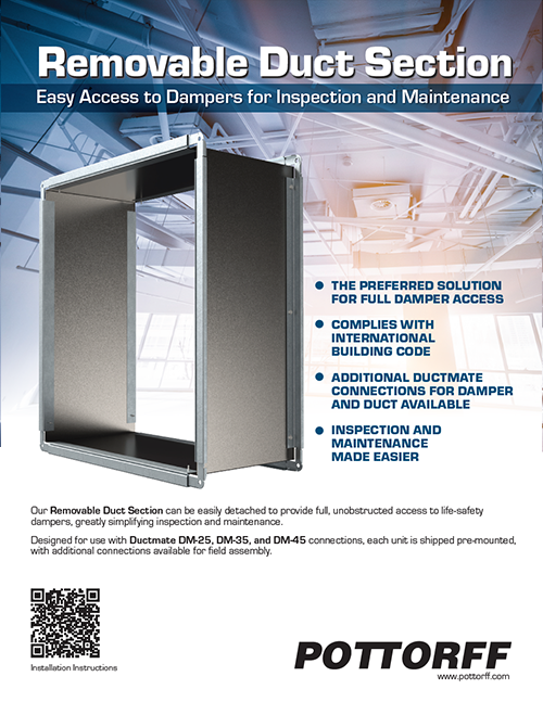 Removable Duct Section for Easy Access to Dampers for Inspection and Maintenance